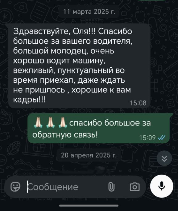 Отзыв клиента о поездке Челябинск-Костанай на микроавтобусе